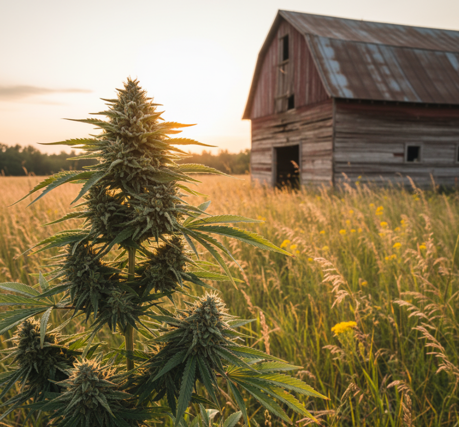 Close-up of a single, vibrant cannabis seed reflecting light